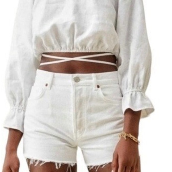 Reformation Charlie High Rise Jean shorts in vintage white - Picture 1 of 5
